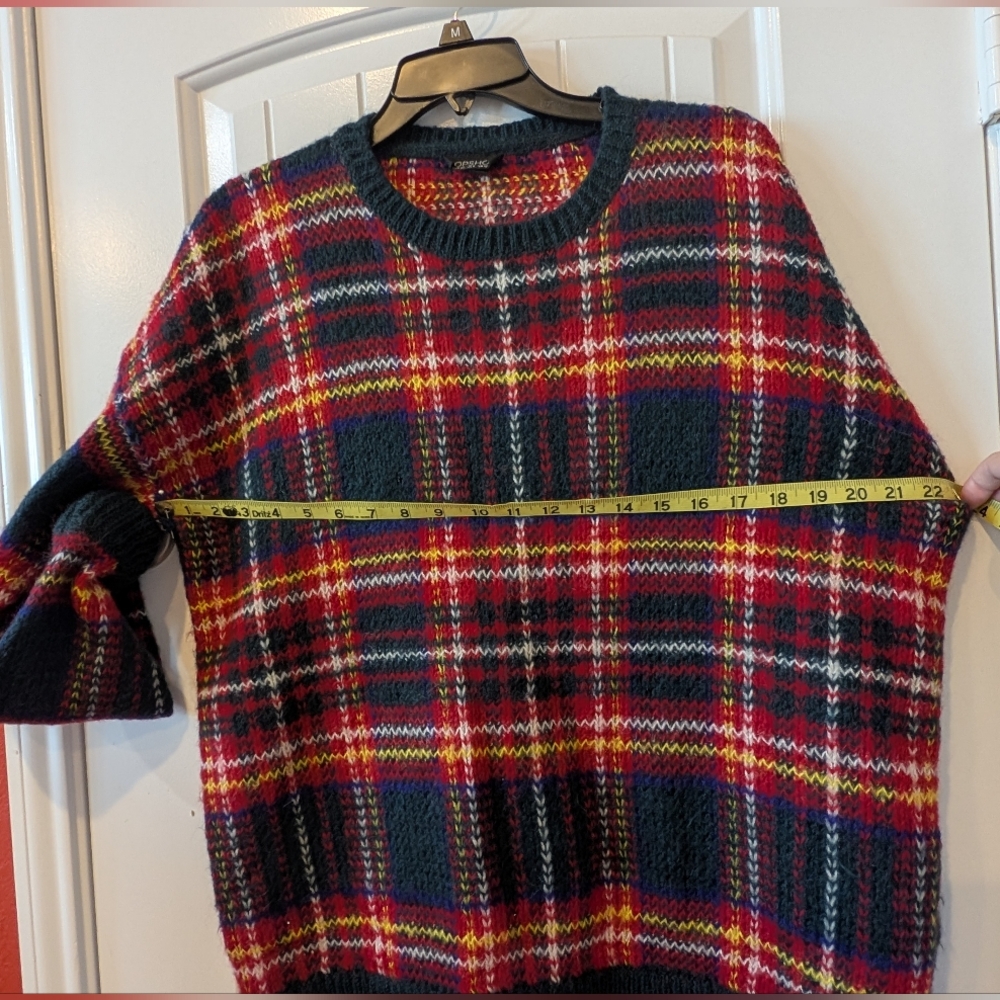TopShop Plaid Oversized Sweater - Size 6 - Picture 7 of 7
